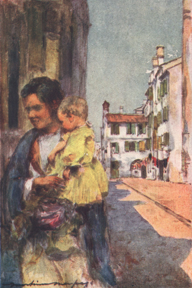 VENEZIA. 'Bambino' by Mortimer Menpes. Venice 1916 old antique print picture